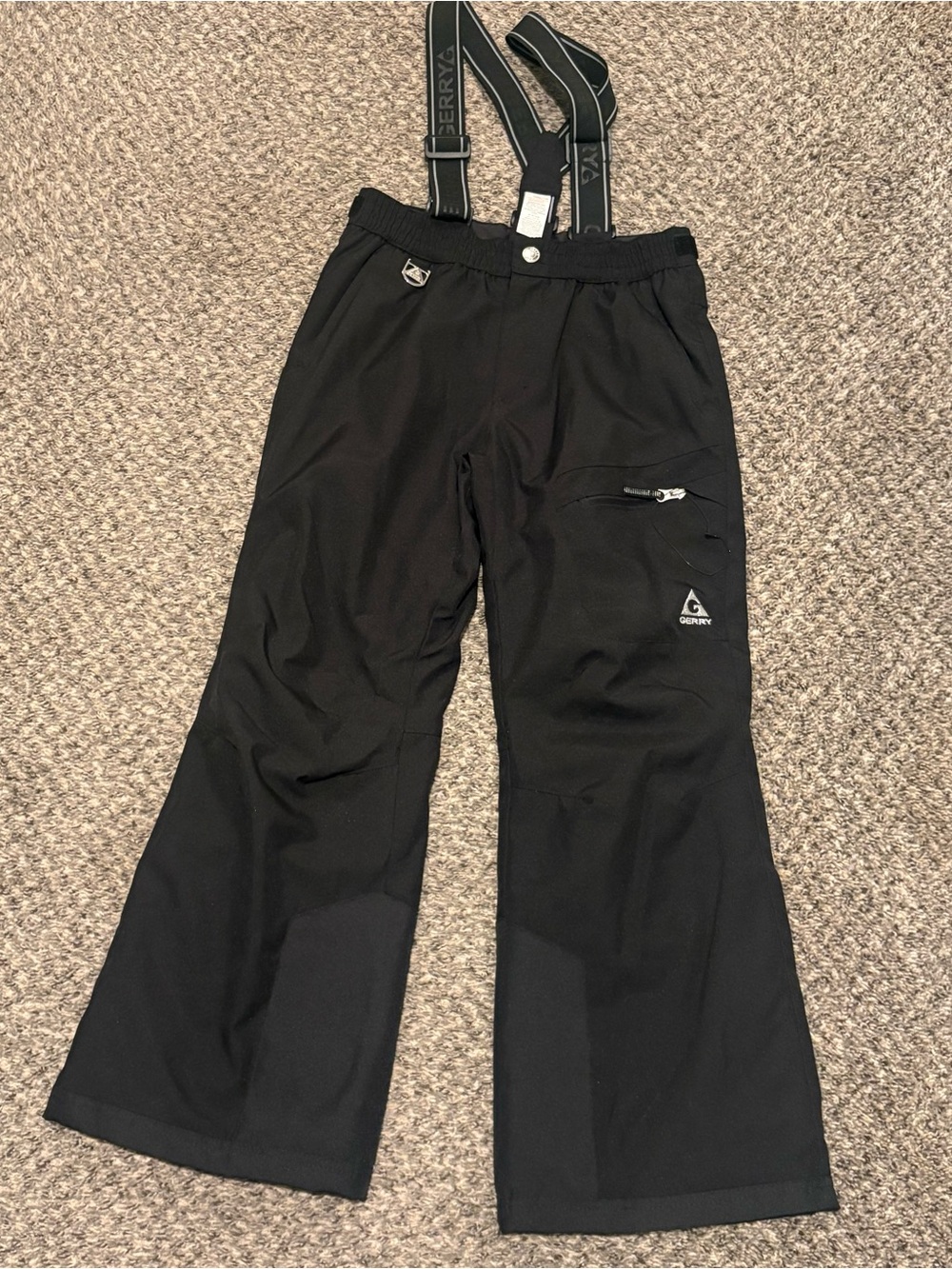 Gerry Kids Black Insulated Snow Pants with Adjustable Suspenders